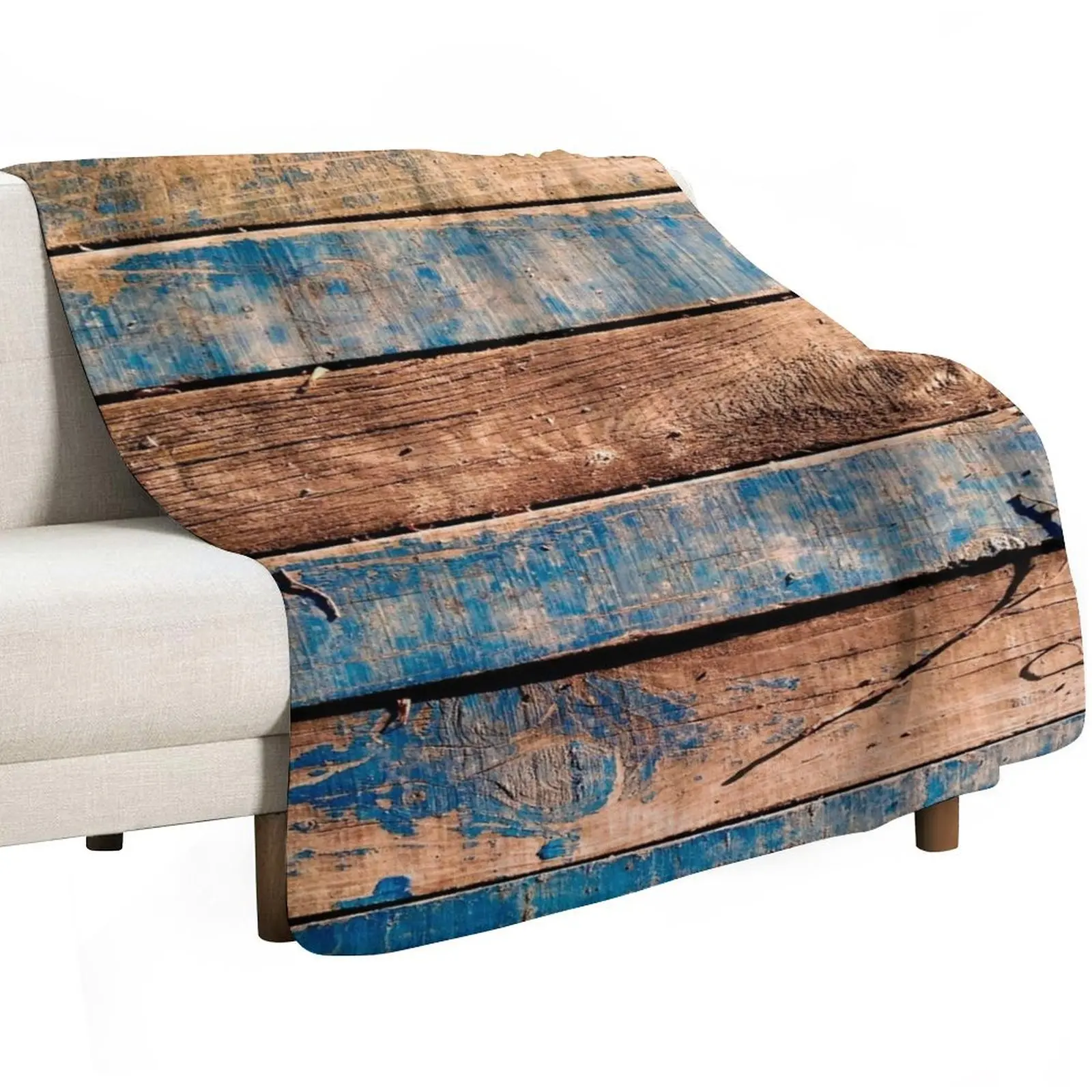 Vintage Wood Board - Dock Throw Blanket Warm Napping Blanket for Office Couch Bed