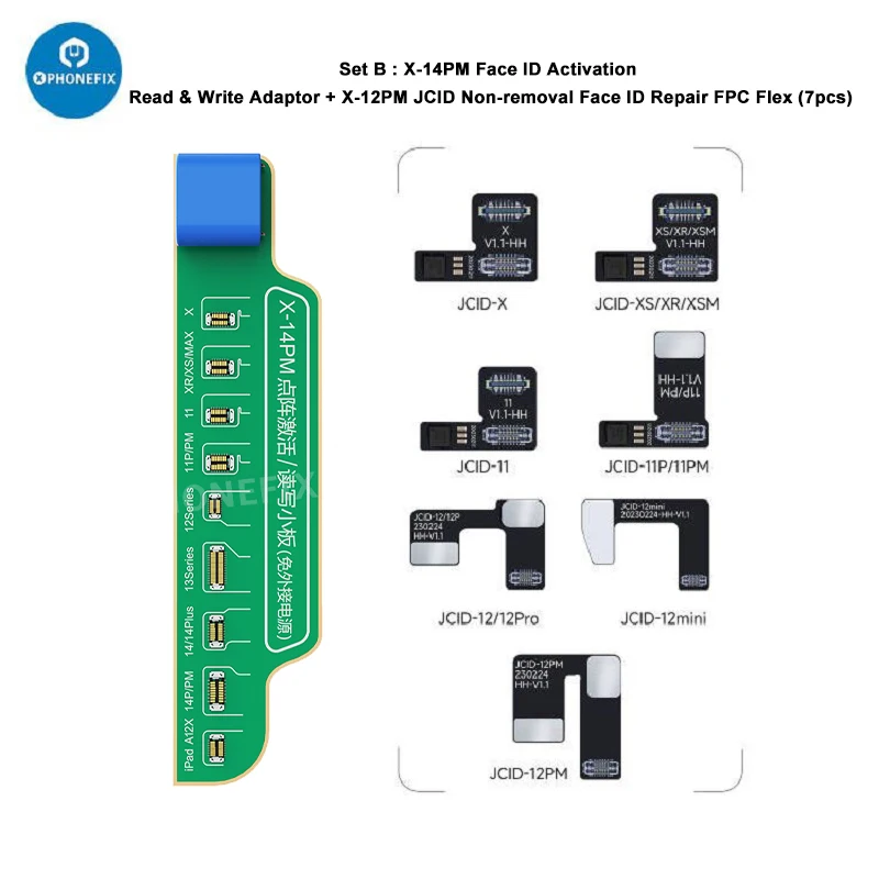 Imagem -02 - Jcid-dot Matrix Leitura Escrita com jc V1se V1s Pro Programmer Face id Tag on Repair Cabo Flex para Iphone x xr 11 12pro Max Novo