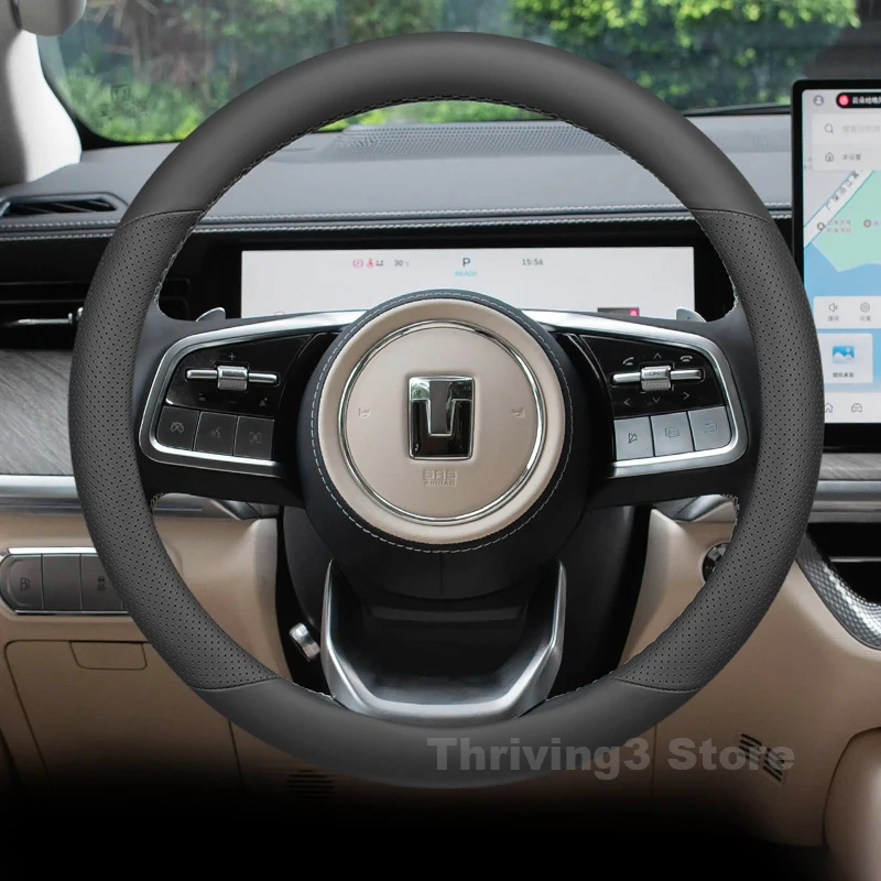 

Leather Car Steering Wheel Cover For Great Wall GWM WEY TANK 500 500Hi4Z 2022-2024 2025 Auto Steering Wheel Tank 300 Accessories