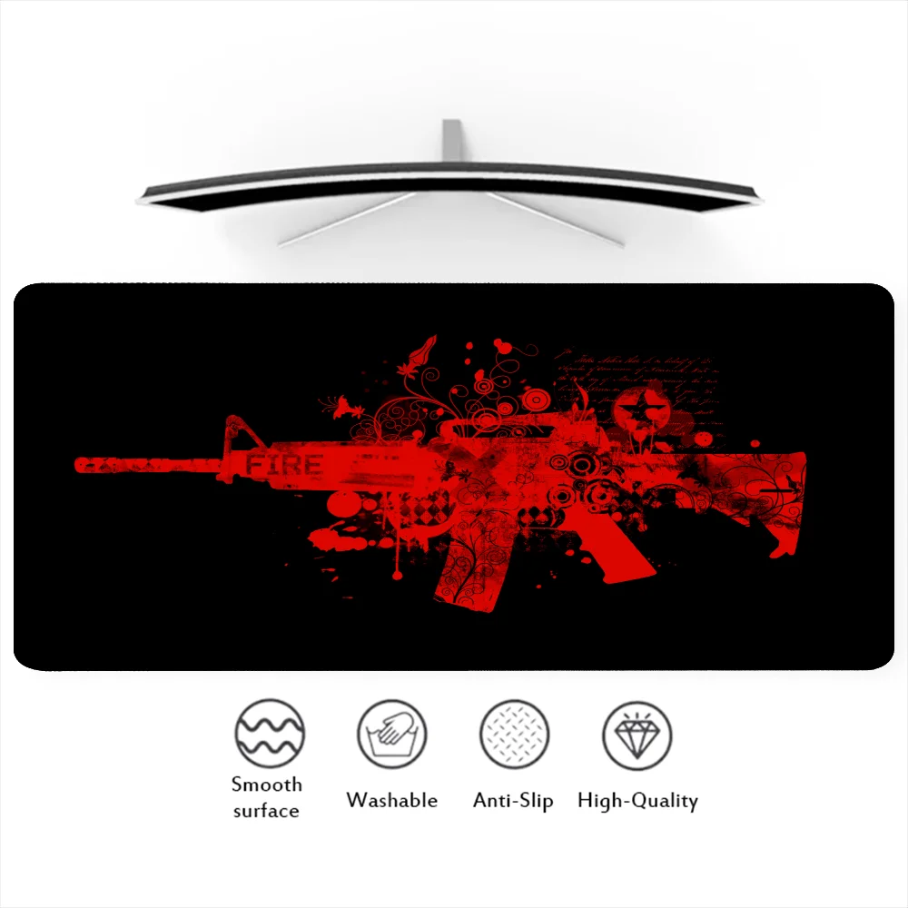 Computer Table Gun Deskpad Gamer Keyboard Pad Anime Accessories Backlit Mat Large Mouse Pad Gaming Mousepad Rgb Desk Protector