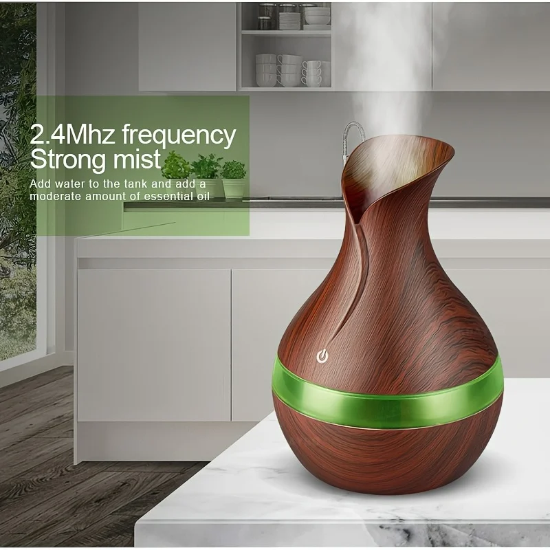 300ml ไม้ GRAIN Humidifier Aroma Diffuser Atomizer USB ในครัวเรือน Hydrating Instrument เดสก์ท็อป