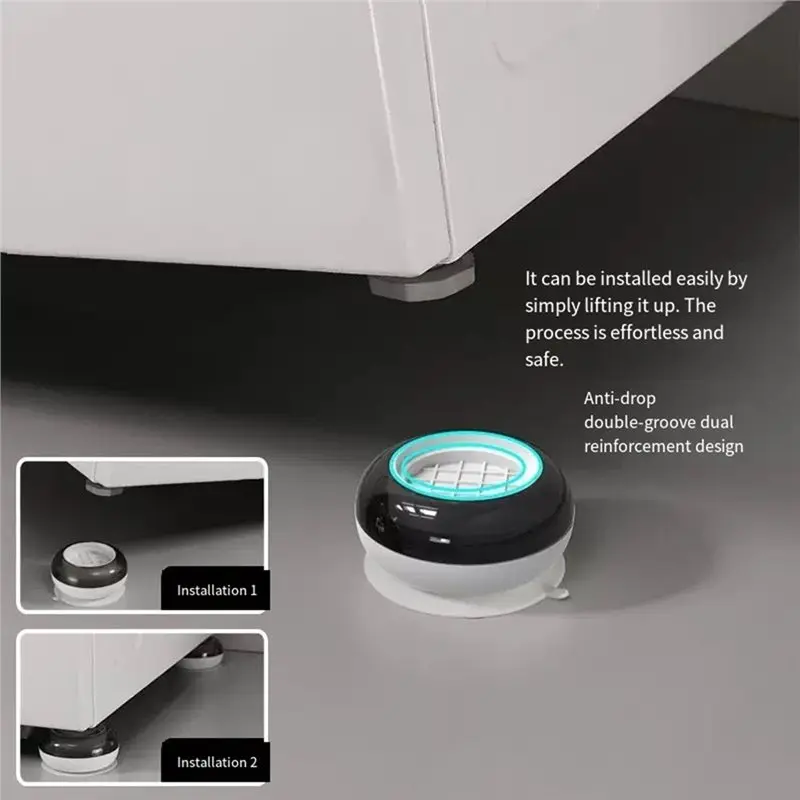 DTEN-Shock-Absorbing, Noise-Reducing, Suction Cup Washing Machine Stand Set 4-Piece Anti-Shift Height-Increasing Feet