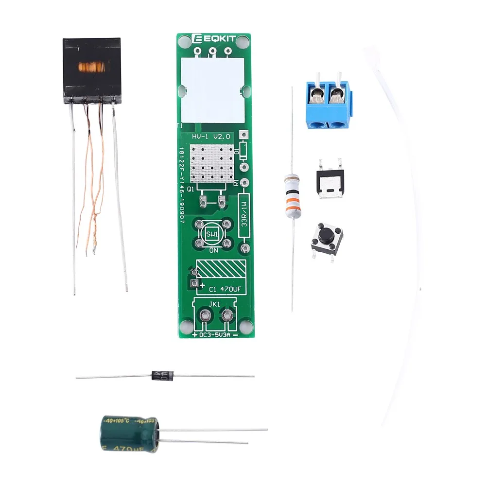 HV-1 zestaw DIY Generator wysokiego napięcia łuk zapłonowy części generatora Arc papieros moduł zapalnika DIY wysokiego napięcia zapalniczki DC 3-5V