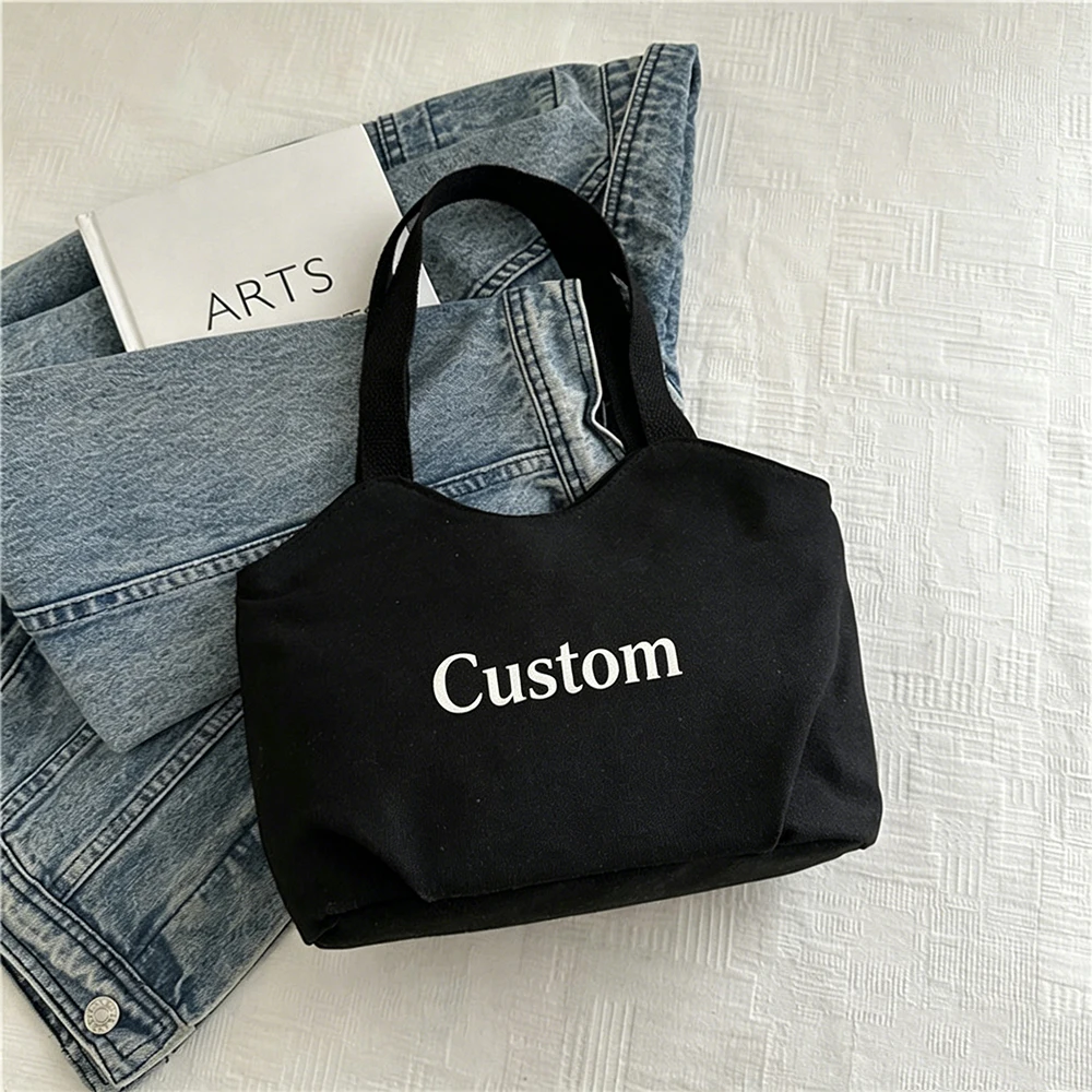 Premium Canvas Tote Bag Custom Logo Durable Washable For Grocery Beach Party Everyday Carry Handbag Gift