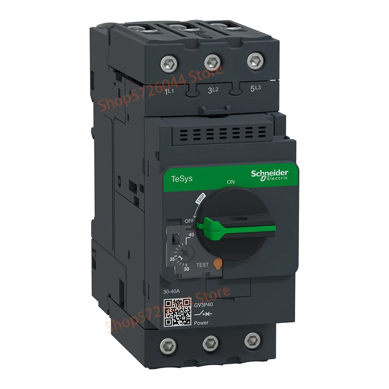 GV3P40 TeSys Deca GV3 P motor thermomagnetic circuit breaker knob (control), thermal blurt range: 30-40 A EverLink BTR terminal