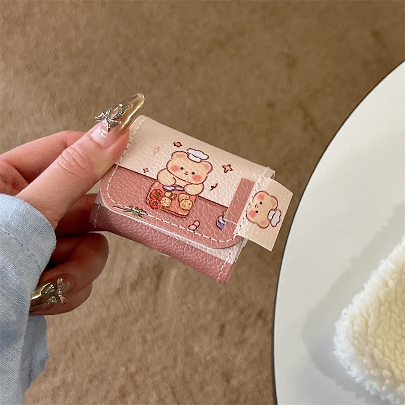 Funny Chef Bear Earphone Case For Airpods 4 3 2 1 Pro Cover with Little bear pendant Headphone Charging Dust Cases For Airpods 2