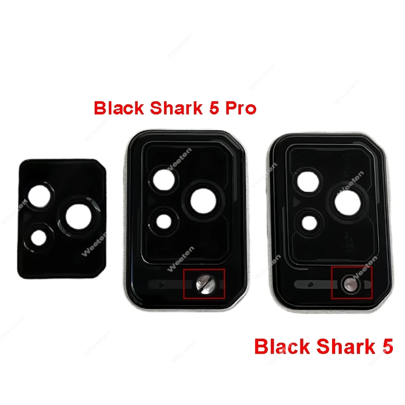 Cubierta de lente de cristal de cámara trasera para Xiaomi Black Shark 5 Pro, edición espacial, lente de cámara principal trasera, soporte de marco de cristal, pieza de reparación