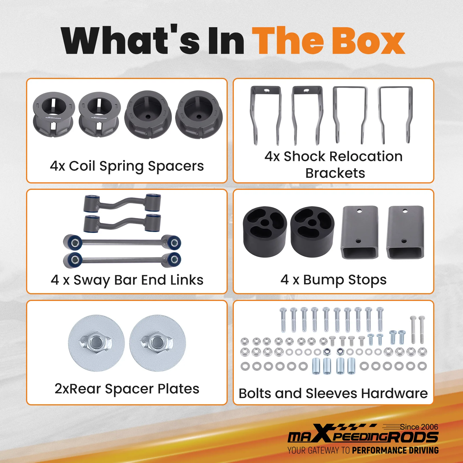 ชุดลิฟท์ระบบกันสะเทือน 2.5 "คอยล์สปริงสเปเซอร์สําหรับรถจี๊ปแรงเลอร์ JL 2018-2022