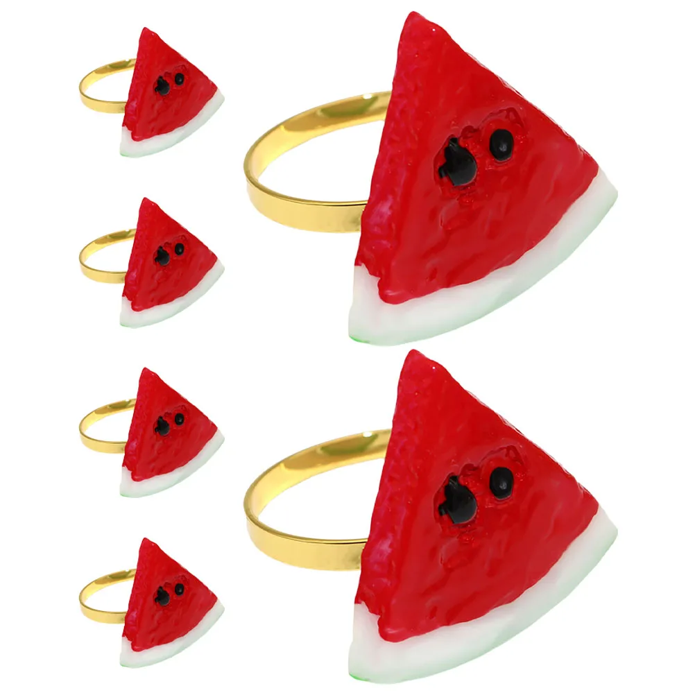 

6pcs Watermelon Buckle Napkin Summer Party Wedding Holiday Table Festival Setting Watermelon Napkin Rings Serviette Ring