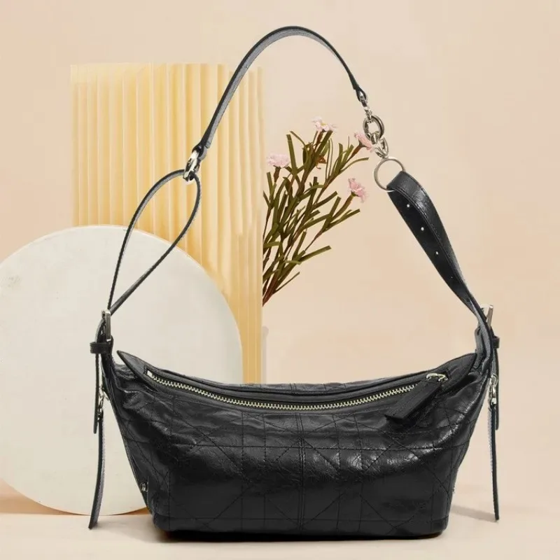 

Cowhide Handbag Real Leather Dumpling Bag Crossbody Shoulder Bag for Women Traveling Commuting Top Layer