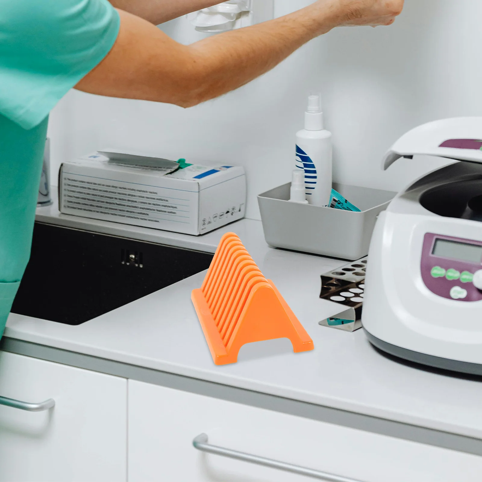 2 قطعة شرائح المجهر تلطيخ رفوف البلاستيك مختبر تخزين حامل مادة البولي بروبيلين دائم سهلة الوصول لون نابض بالحياة #3