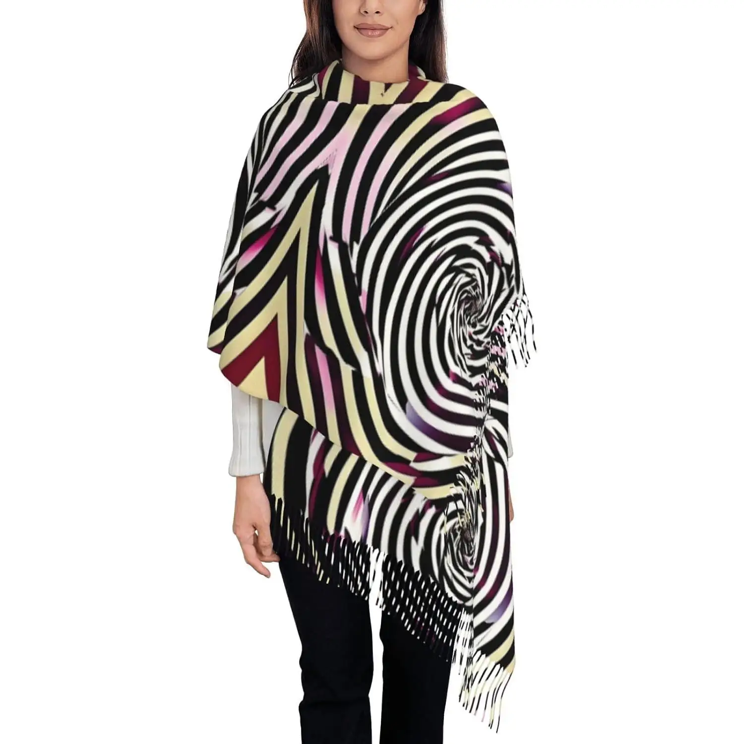 

Шарф с кисточками и принтом, большой толстый шарф, мягкие шарфы, идеальный осенне-зимний шарф, шаль для подарка, женский весенне-осенне-зимний шарф