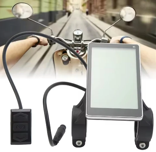 

5-контактный вертикальный смарт-дисплей LCD (M5) для электровелосипедов - водонепроницаемый измеритель скорости для горных велосипедов и самокатов