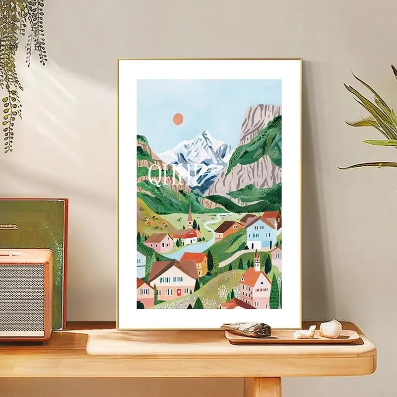 

Niche living room background wall landscape decoration painting entrance corridor bedroom study soft decoration B&B design