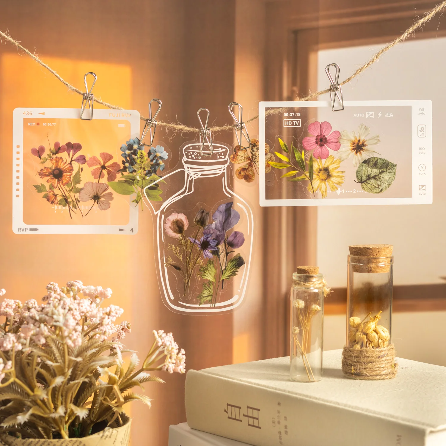 

Прелюдия для сушеных цветов, серия, винтажные растения, цветочный пейзаж, наклейка для домашних животных, креативный материал для журнала «сделай сам», канцелярские принадлежности для коллажа