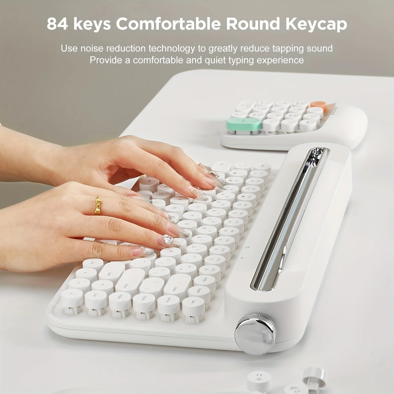 Wireless Keyboard - Compatct 84-Key Model With Adjustable Stand, Multi-Device Support, And Charming Keycap Design - Offered In I