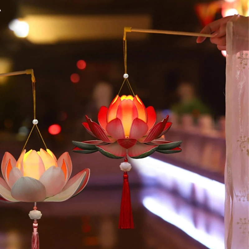 Bộ trang trí đèn lồng hoa cầm tay Tết Trung thu cho hoạt động gia đình