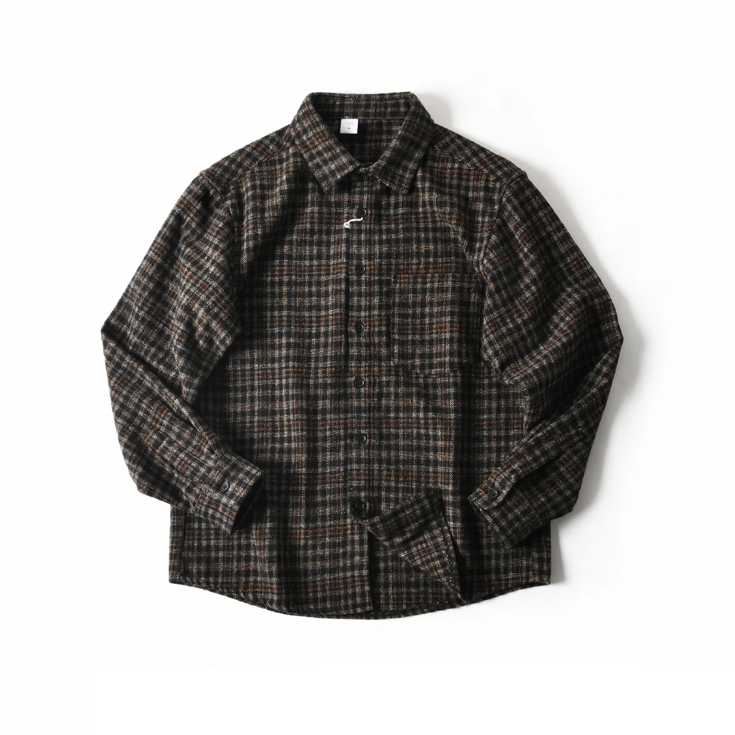 Autumn Winter American-style Brushed Fleece Skin-friendly Warm Breathable Loose-fit Casual Turn-collar Check Plaid Shirt for Men