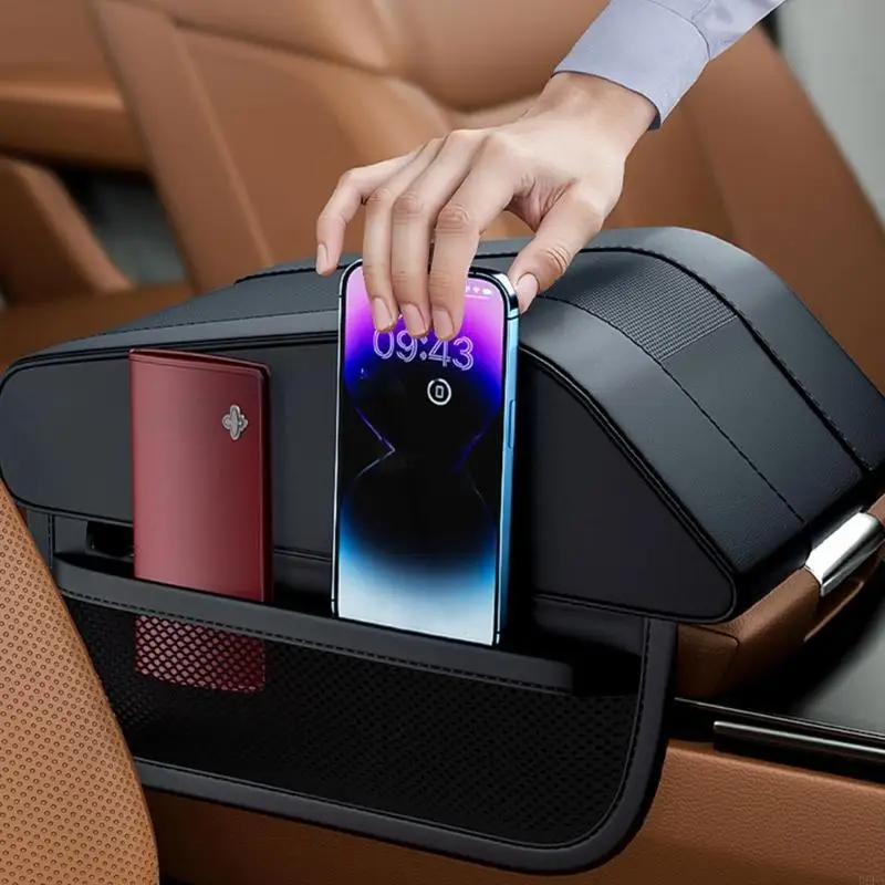 Center Console Armrest Pad with Deep Memory Foam Padding, Non-Slip Textured Bottom and Rounded Corners for Car and Vehicle