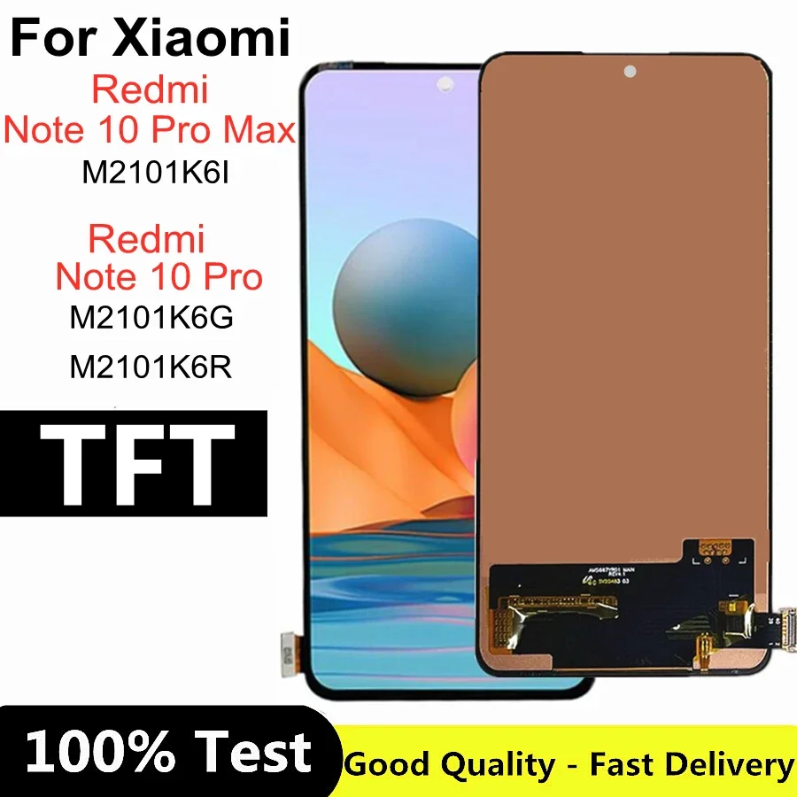 

6.67" TFT LCD For Xiaomi Redmi Note 10 Pro M2101K6G LCD Display Touch Screen Digitizer Replacement For Note10 MAX M2101K6I LCD