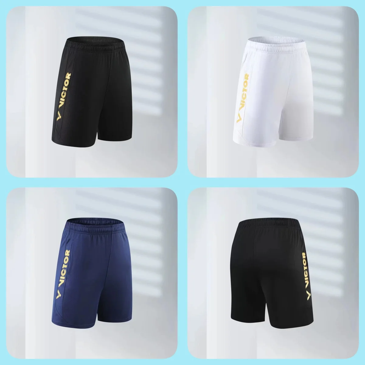 Shorts de secagem rápida personalizados para homens e mulheres, absorção de suor respirável, logotipo personalizável, versão competição badminton