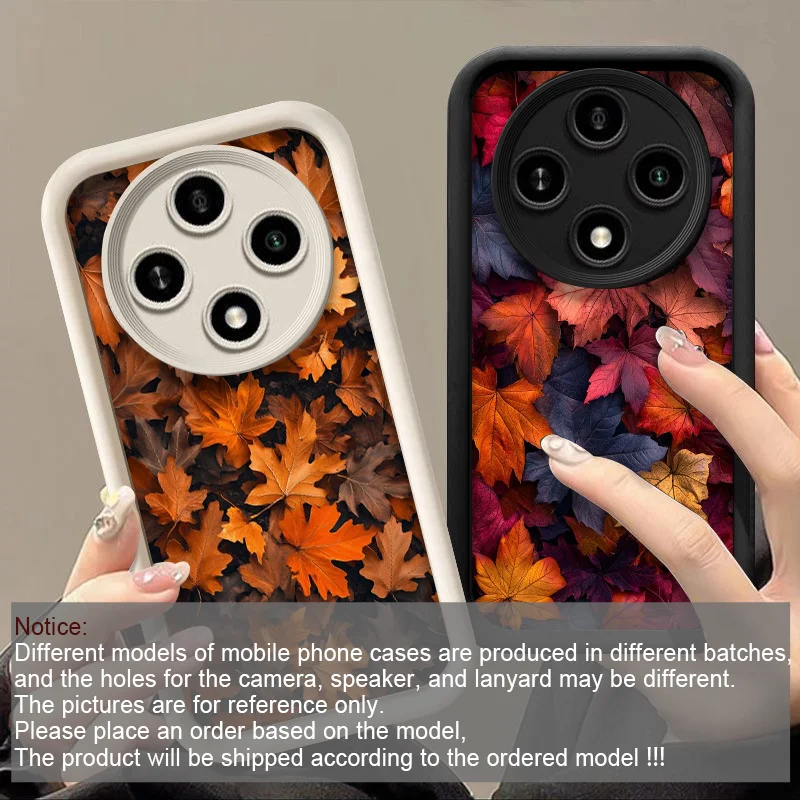 Funda de teléfono pintada a mano con diseño de hoja de arce otoñal para OPPO Reno 13 F 14 12 11 10 Pro Plus 8T A79 A58 Find X3 X8 Lite, funda suave