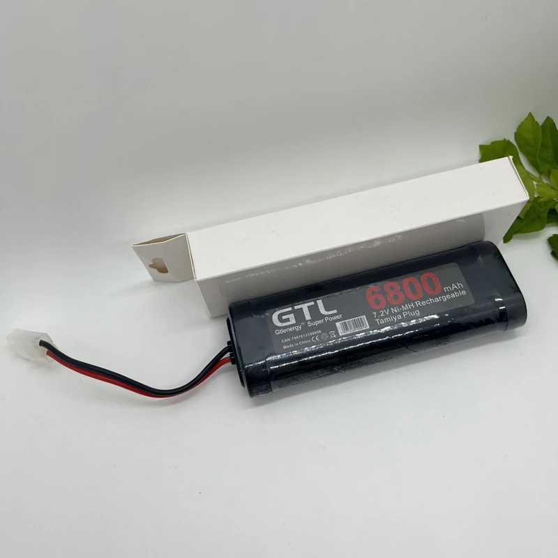 Gtlenergy 7.2V 6800mAh Bateria recarregável com tampa alta para carro/caminhão RC, de longa duração, super potência, conectores estilo Tamiya