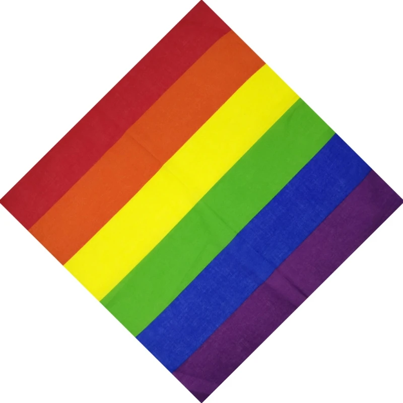 Unisex Baumwolle Hip Hop Bandana Kopfbedeckung Regenbogen Streifen Haarband für Kopf Quadratischer Schal Halswickel Festival