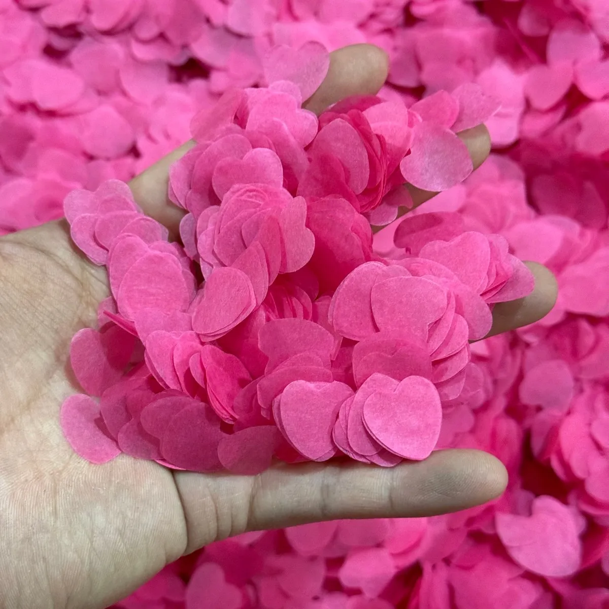 20g/50g/100g Pink Blue Tissue Paper Heart Confetti 1.5cm Paper Confetti Paper for Gender Reveal Wedding Birthday Party