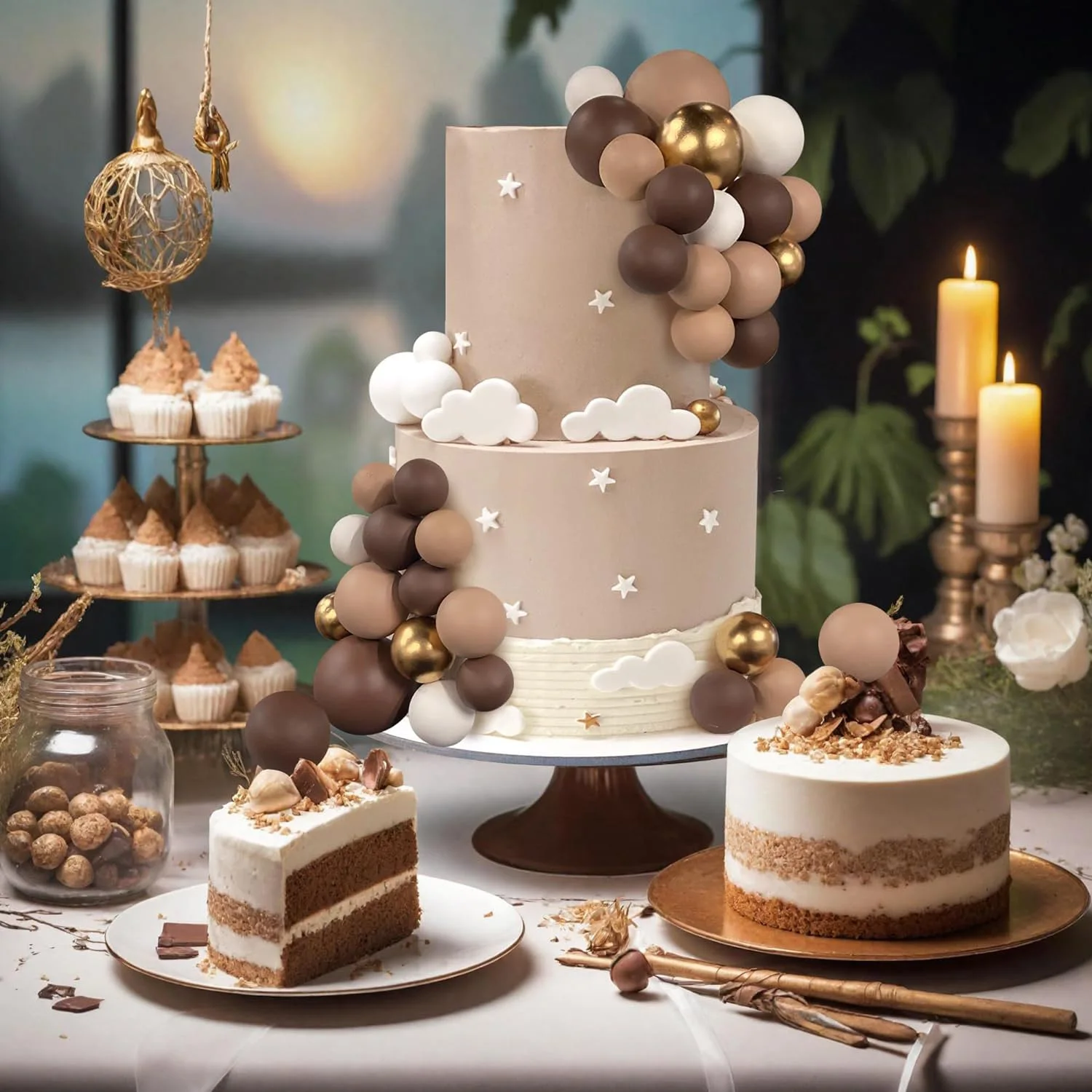 32 Stück Kugel-Kuchen-Picks, bunter kugelförmiger Kuchenaufsatz, Perlenkugeln, Cupcake-Kucheneinsatz-Aufsatz für Geburtstagsparty-Dekorationen – Detail 4
