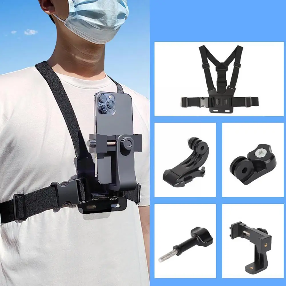 

Universal Cell Phone Chest Mount Harness Strap Holder Mobile Phone Clip For Smartphone Outdoor Sports Accessories D0K2