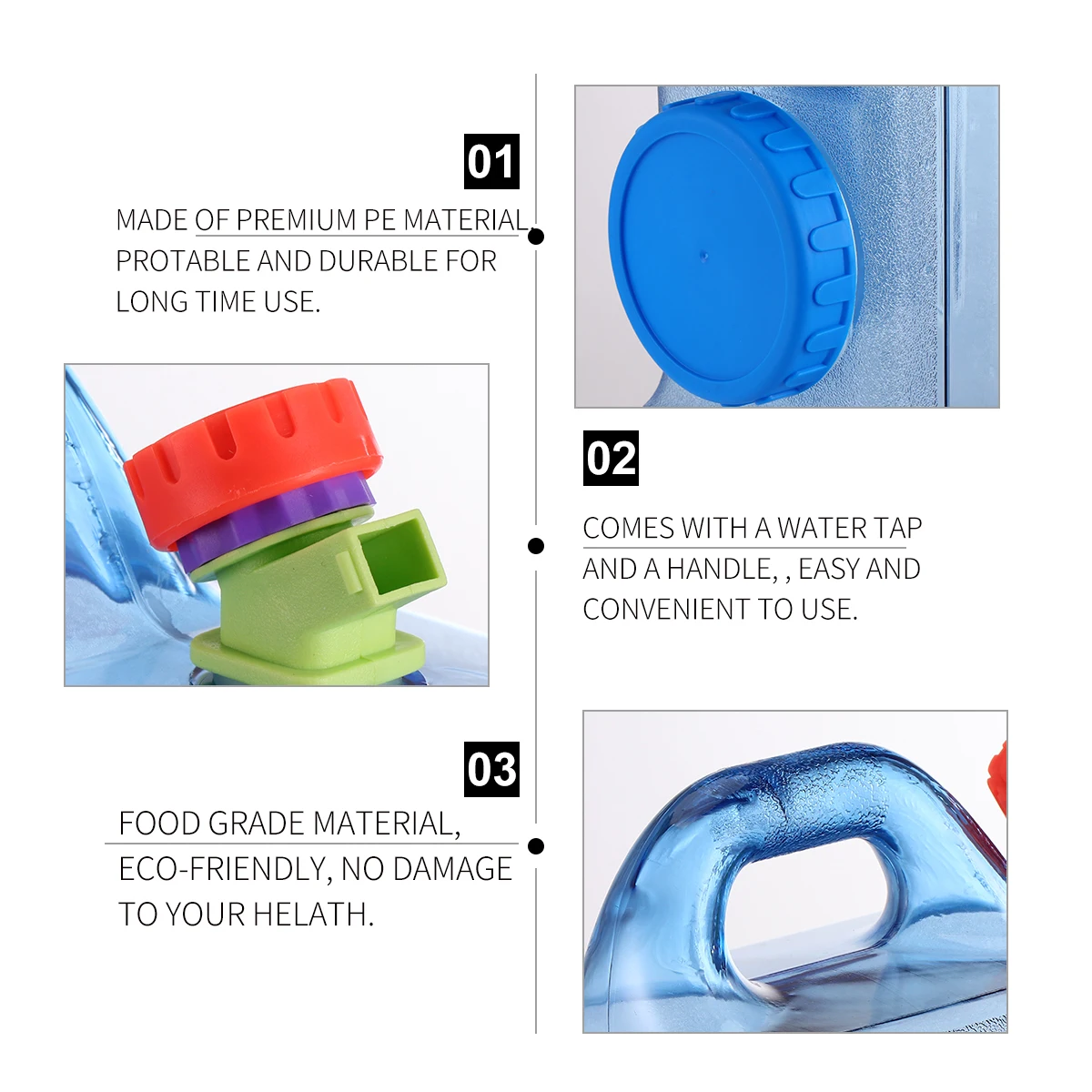 

12L Plastic Water Container Outdoor Portable Car Water Bucket With Faucet Lightweight Durable Pe Easy Carry Handle Garden Travel