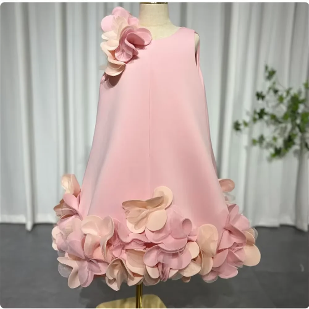 2024 Flower Girl Dress For Wedding New Elegant White Eid al-Fitr Baby Children Dresses Birthday Party First Communion Ball Gowns