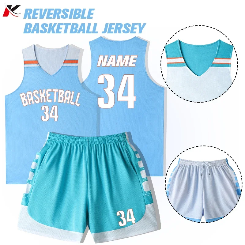 

custom Men basketball jersey Design your own basketball wear youth for Kids and woman reversible basketball uniform set JLS-A036