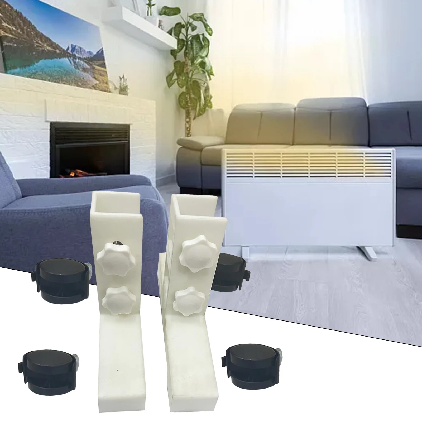 Support de pied réglable avec roulettes pour radiateurs infrarouges, y compris une barre de charge pour une durabilité et une mobilité accrues