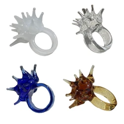 634C Ocean Creature inspired Resin Rings Decoration Unique and Trendy Resin Sea Urchin Rings Jewelry Exaggerated Rings Charm