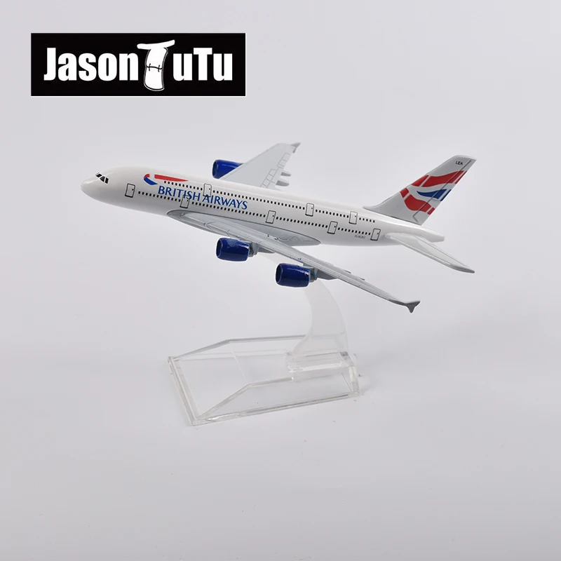 JASON TUTU 1/400 Scale Diecast Metal British Airways Airbus A380 Aircraft Model 16CM Miniature Authentic Collecti Gift