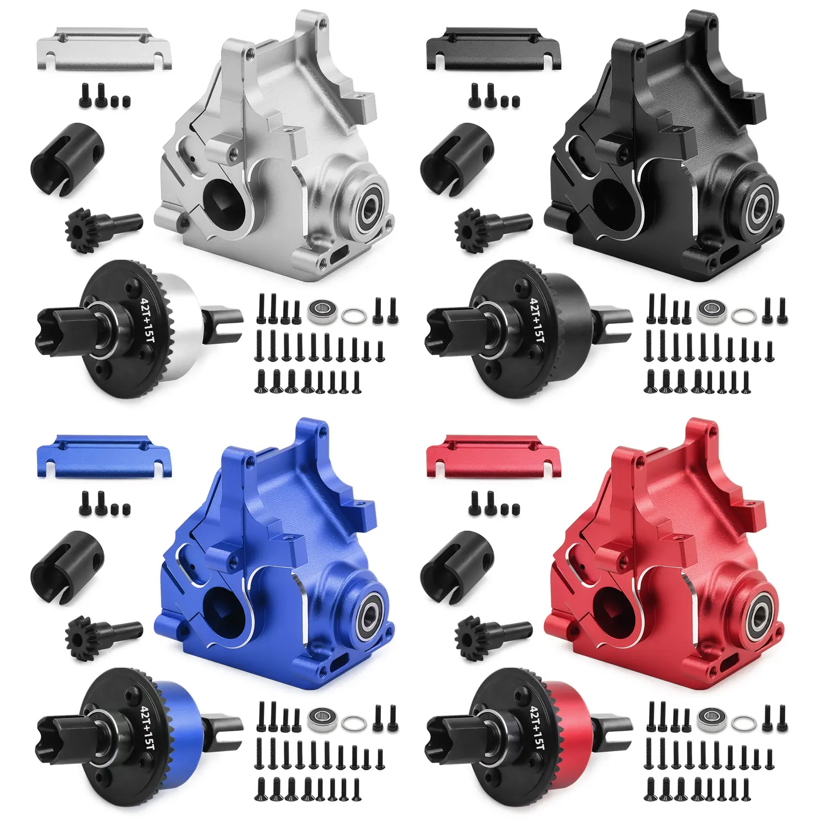 

Aluminum Alloy 42T+15T Differential Assembly with Gearbox Housing for 1/8 Arrma Kraton and 1/7 Arrma Big Rock/Mojave