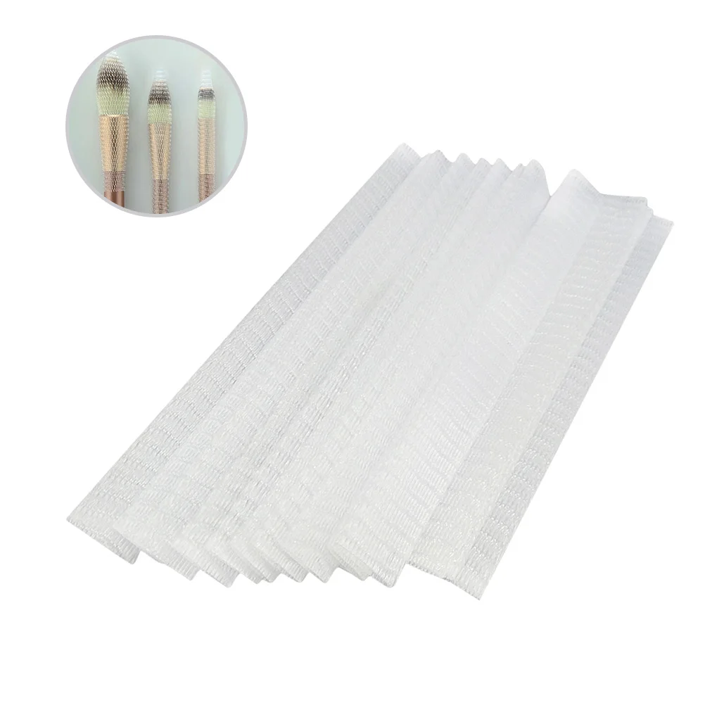 

150pcs Mesh Covers Reusable Brush Protectors For Travel Storage Make Up Brush -Friendly Non-Toxic White