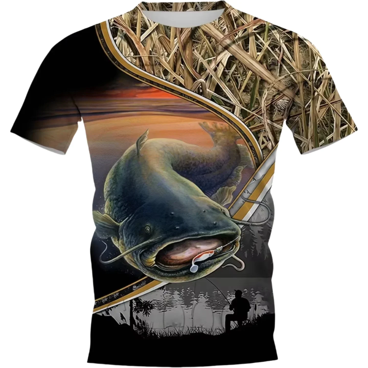 Men's T-Shirts Ocean Fish 3d Pattern Printed Fashion Fishing Men's T-Shirt Clothing Outdoor Oversized T-Shirt Loose T-Shirts