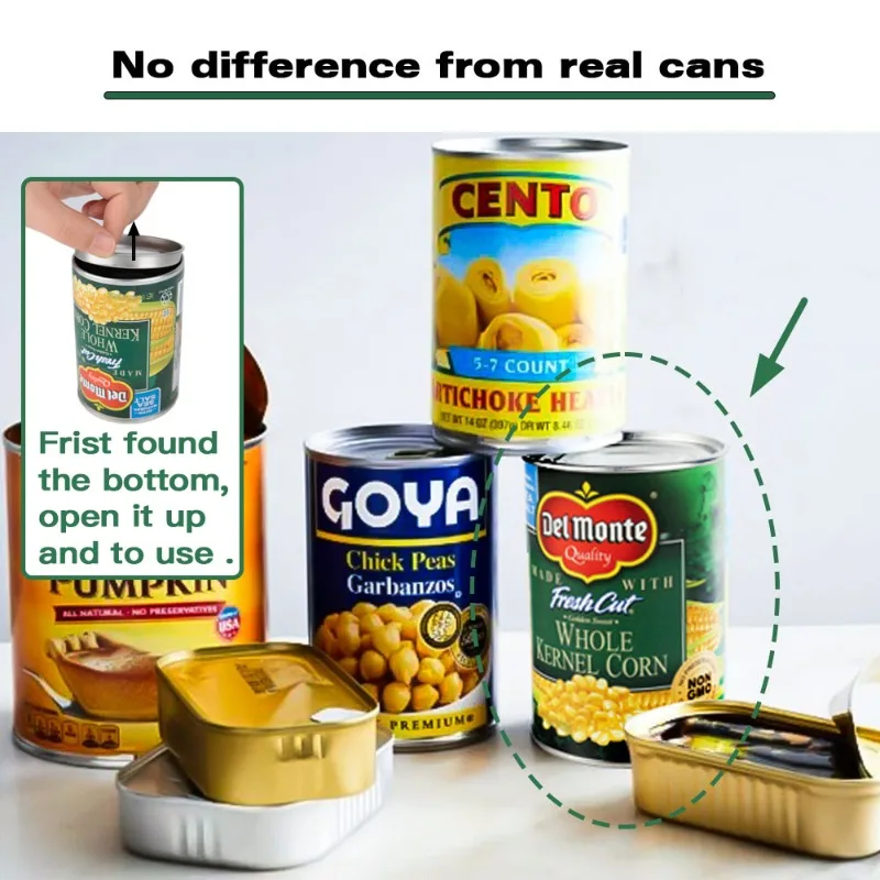 1pc Hidden Secure Compartment Transfer Secure Food Can Secret Hiding Garbage Container Kitchen Cabinet Hidden Cash