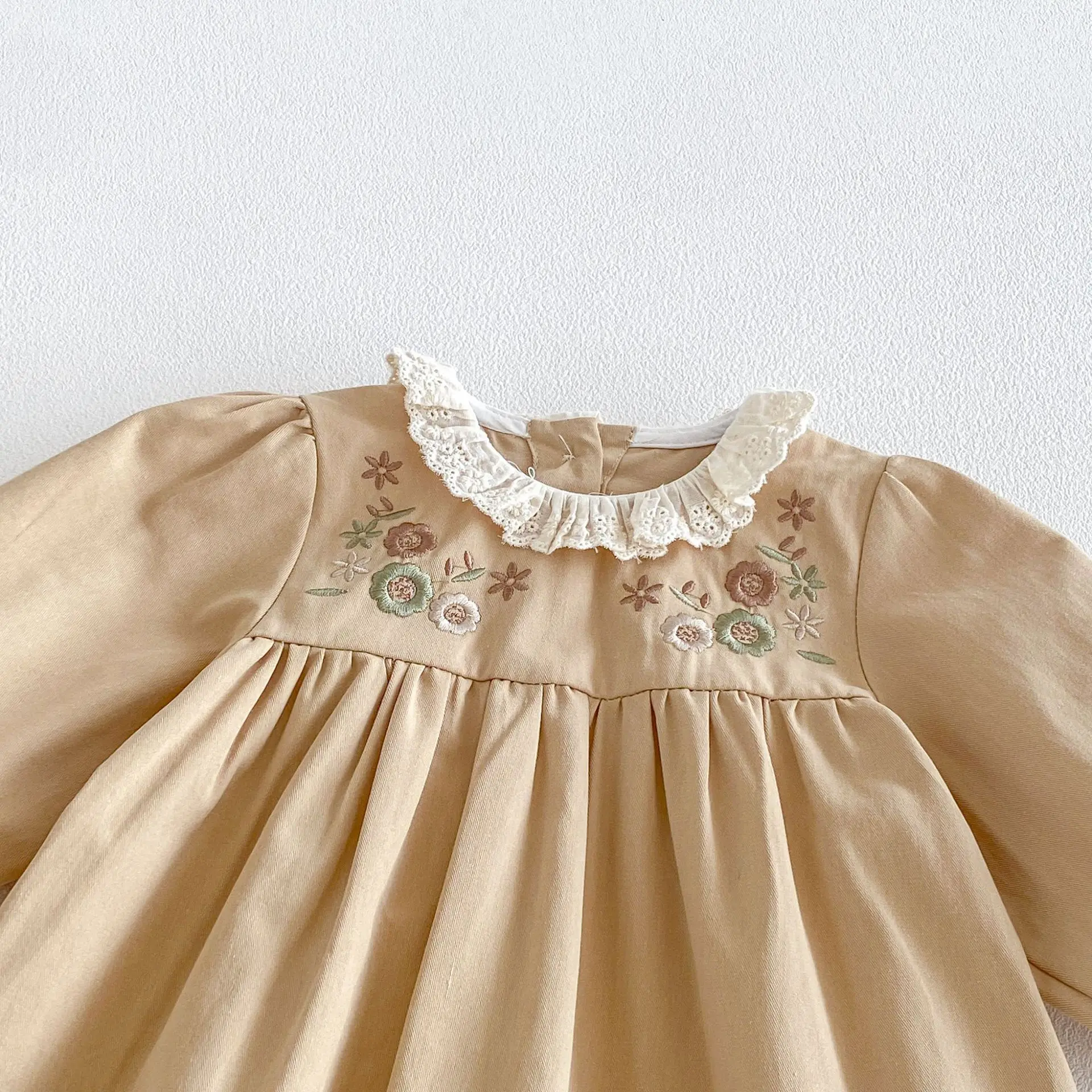 2026 New Fall Baby Girls Lace Collar Romper | Embroidered Long Sleeve Bodysuit | Cute Princess Breathable Outfit