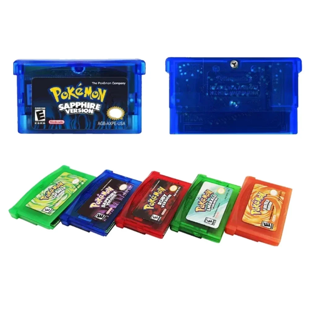 Pokemon GBA 6 Sprachen Spielkarte 32-Bit-Videospielkonsolen-Cartridge FireRed LeafGreen Ruby Sapphire für DS/NDS Spielzeug Geschenk