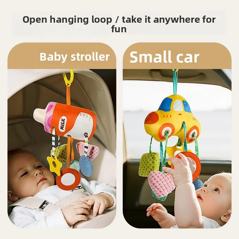Juguete para bebé, cuna móvil y sonajero para cochecito con mordedor con cuerda para recién nacidos y bebés de 0 a 6 años o más