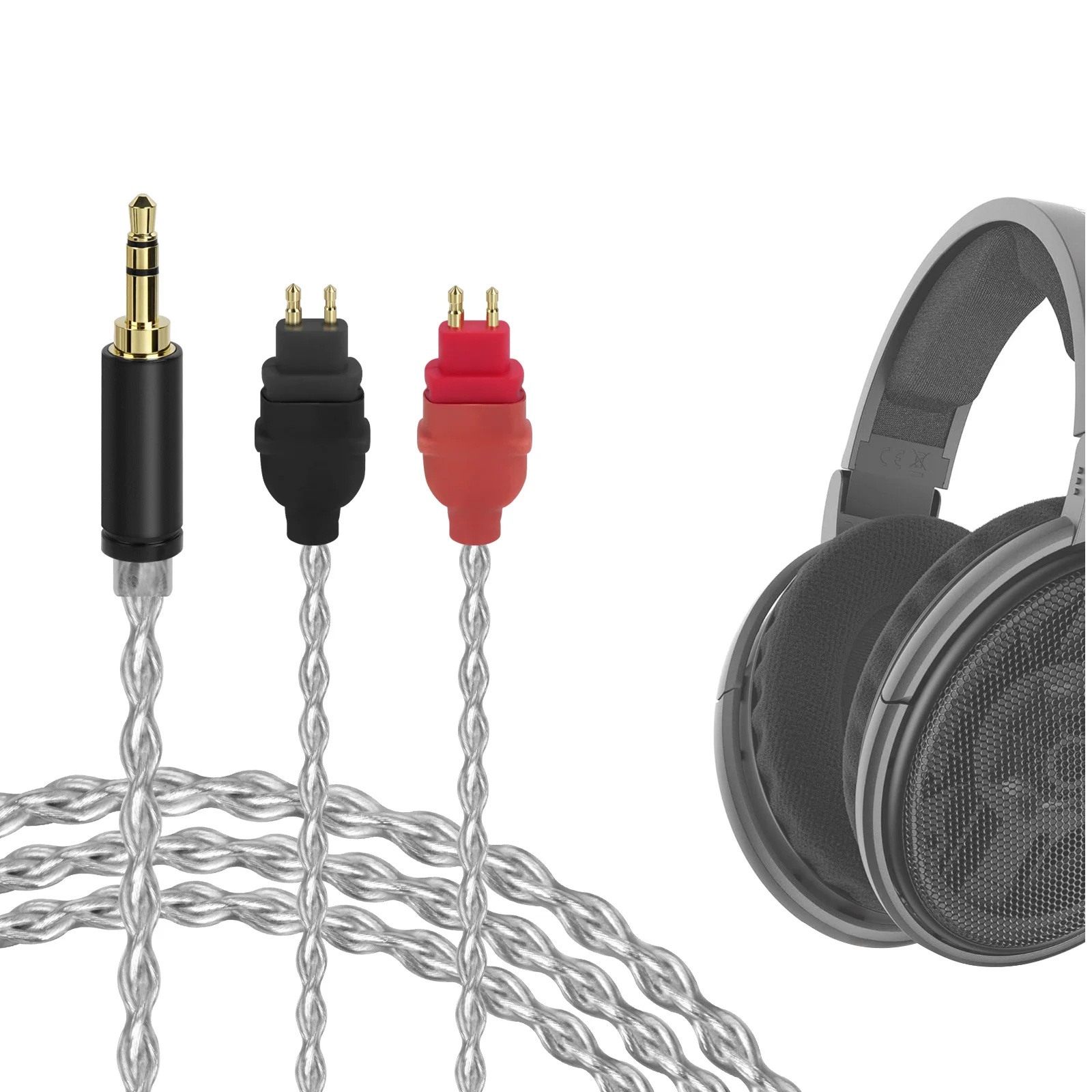 

Посеребренный аудиокабель Geekria Apollo, совместимый с наушниками Sennheiser HD660S HD600 HD650 HD580, 3,5 мм (1 шт.)
