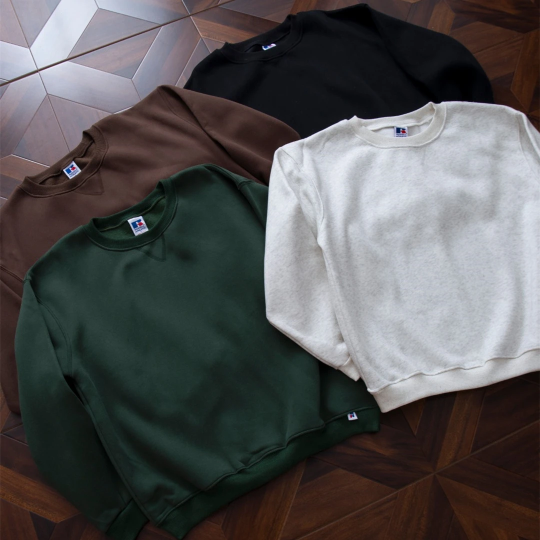 Round Neck Russell Cleanfit Oversized Crewneck Men Women High Quality Hoodie Sweatshirts