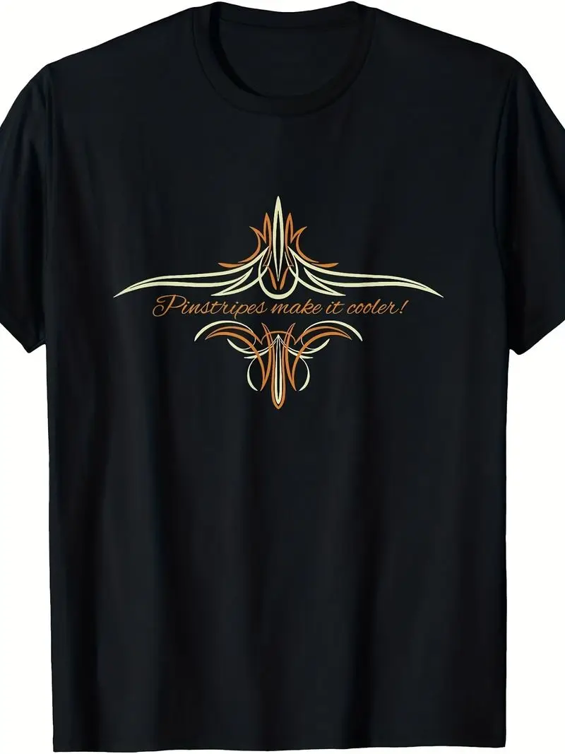 Pinstripes Make It Cooler T-Shirt Unisex Same Style For Men And Women 2025 Summer Short-Sleeved Printed T-Shirt Pure Cotton 220G