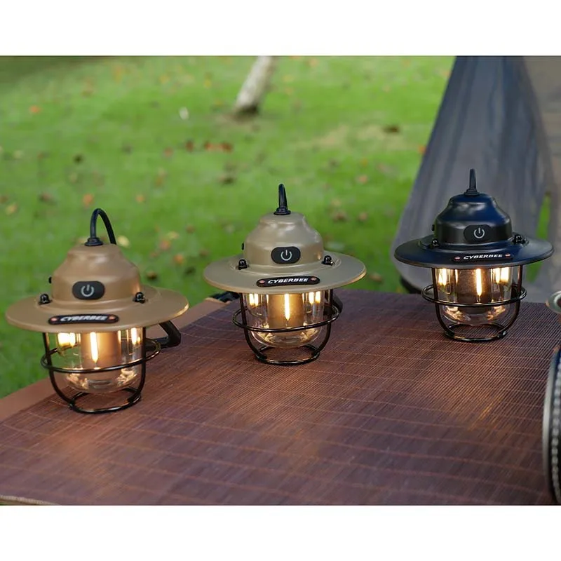 Retro LED Camping Atmosphere Lamp - USB Charging Hanging Tent Light Outdoor Small Droplight