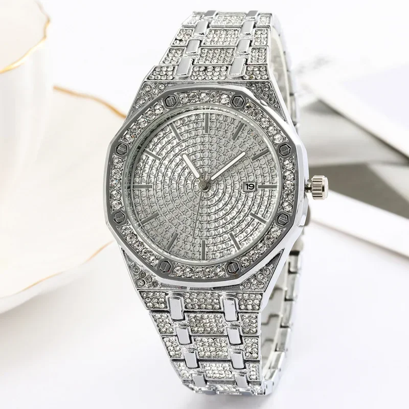 Full Iced Out Watch for Men Multiple Colors Hip Hop Mens Watch Fashion Cool Bling Diamond Luxury Mens Watches for Man Business