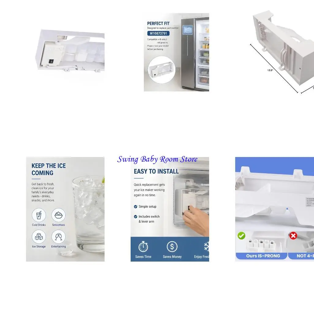 K1AD W10873791 High Efficiency Ice Machine Component Replacement Refrigerator Ice Maker Upgrade Part Enhanced Durability